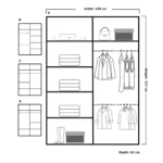 lisbon central mirror sliding doors 150cm wide skeleton image