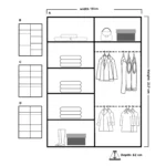 lisbon central mirror sliding doors 180cm wide skeleton image
