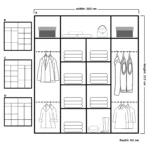 lisbon central mirror sliding doors 203cm wide skeleton image