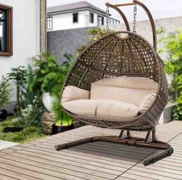 Brown double hanging chair two seater double XL size