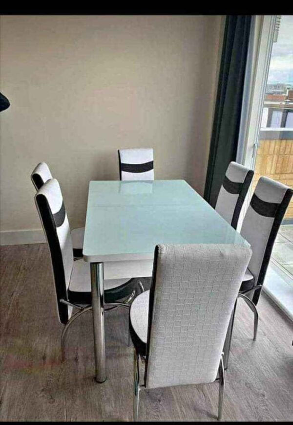 glass dining table set 6 seater