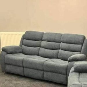 3 seater fabric recliner sofa-in-grey-colour