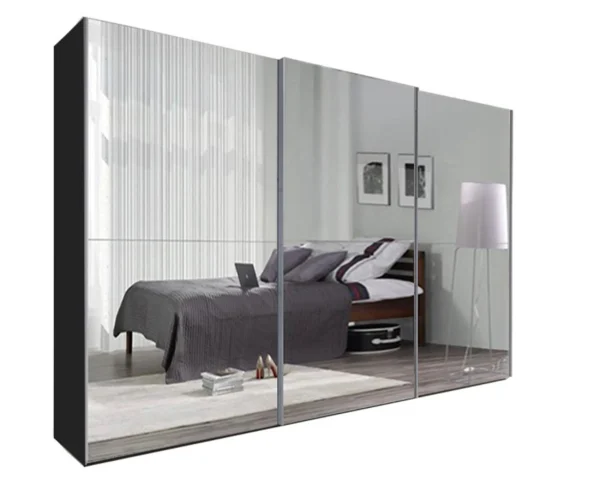 3 door mirrored wardrobe-250-cm-BlackTexas