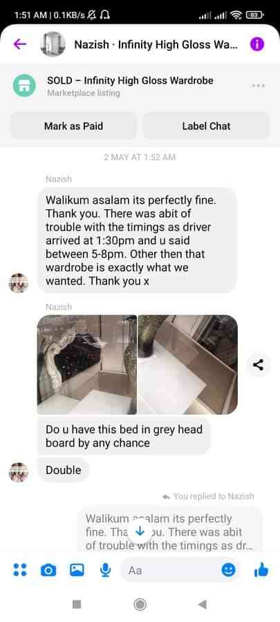 Customer review on wardrobe with drawers inside