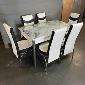 Glass dining table and chairs