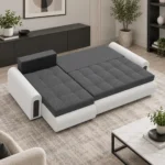 corner sofa bed with storage converted to bed