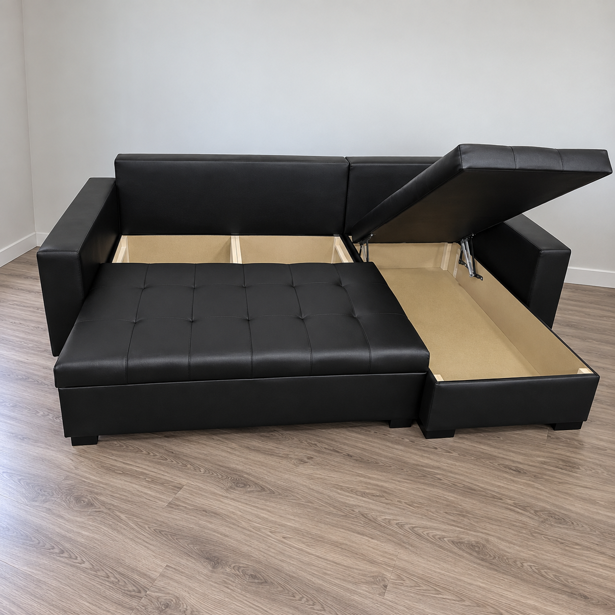 L shaped sofa bed with storage uk Opened bed