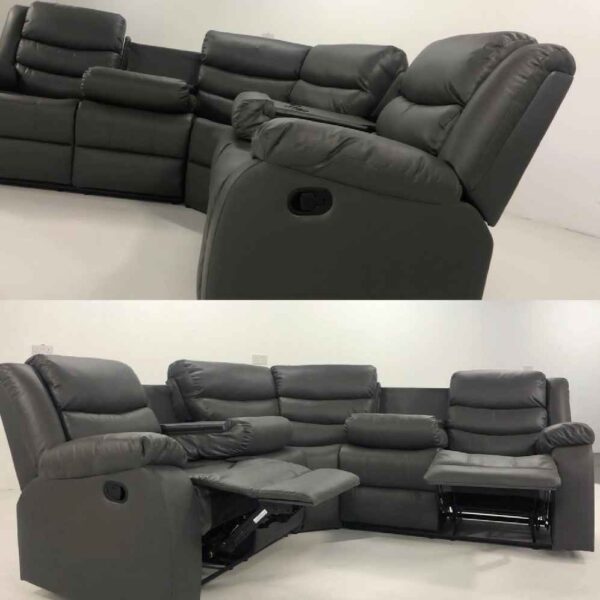 corner leather recliner sofa side picture 6 seater