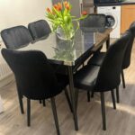 black wood dining table