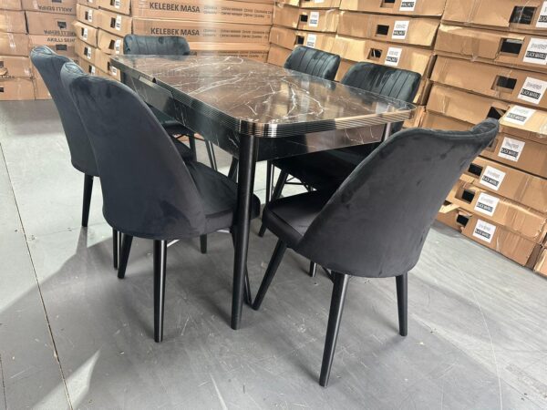 black wood dining table