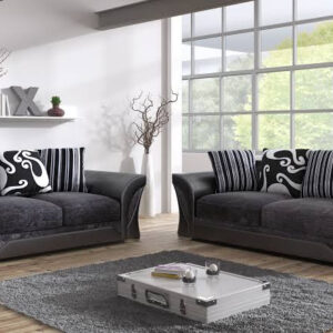 black fabric sofa 3+2 set