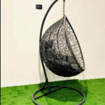 Grey Hanging Chair with Stand