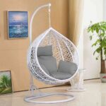 white hanging chair stand