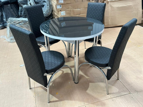 Black Colour classic small round dining table warehouse picture