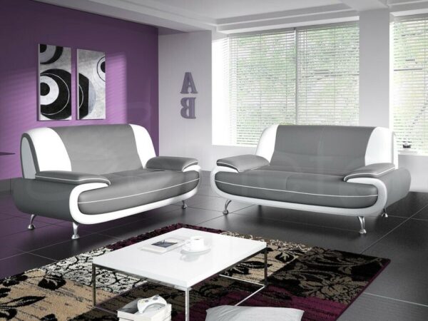 Faux Leather 3+2 sofa sale white and grey colour