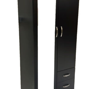 small wardrobe with mirror blak color with one mirror