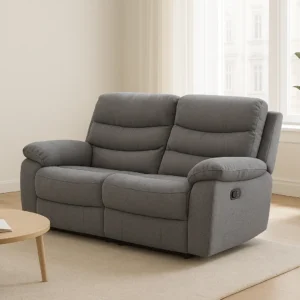 2 seater fabric recliner sofa in grey colour beautiful design