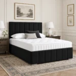 Panel Ottoman Beds black bed in modern bedroom