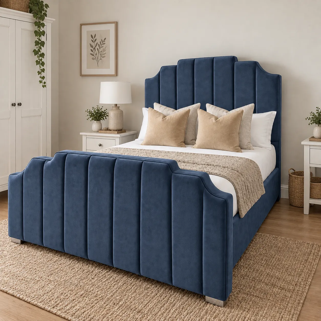 Blue Arizona upholstered bed frame