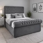 sleigh bed grey colored