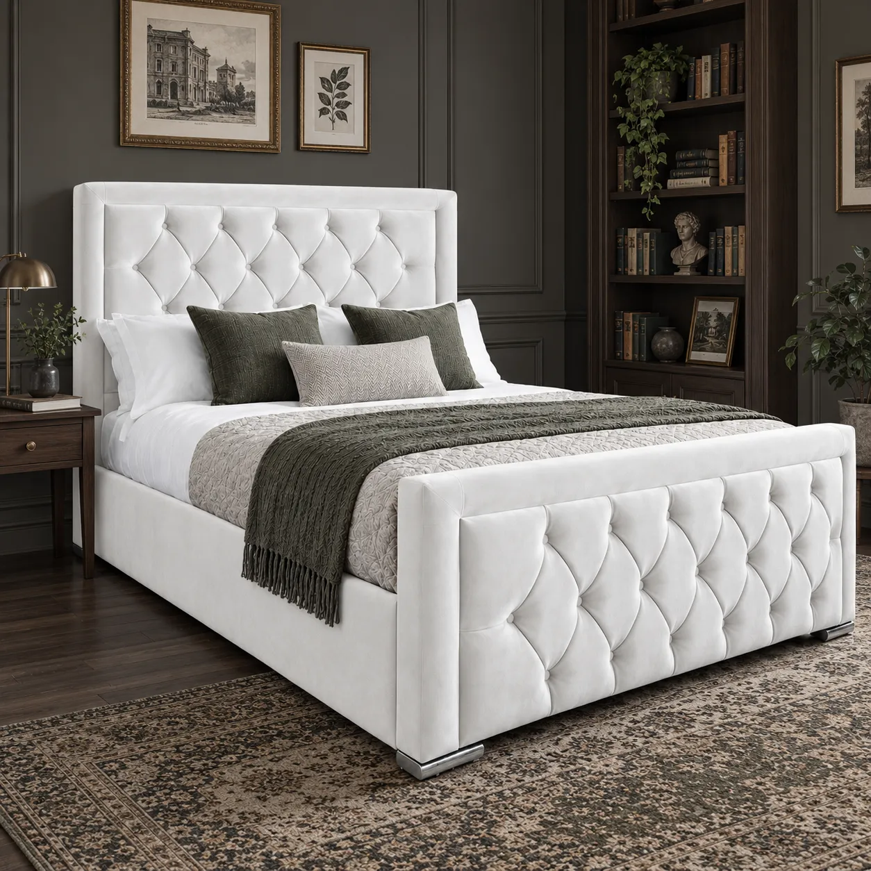sleigh bed white bed