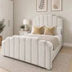 White Arizona upholstered bed frame